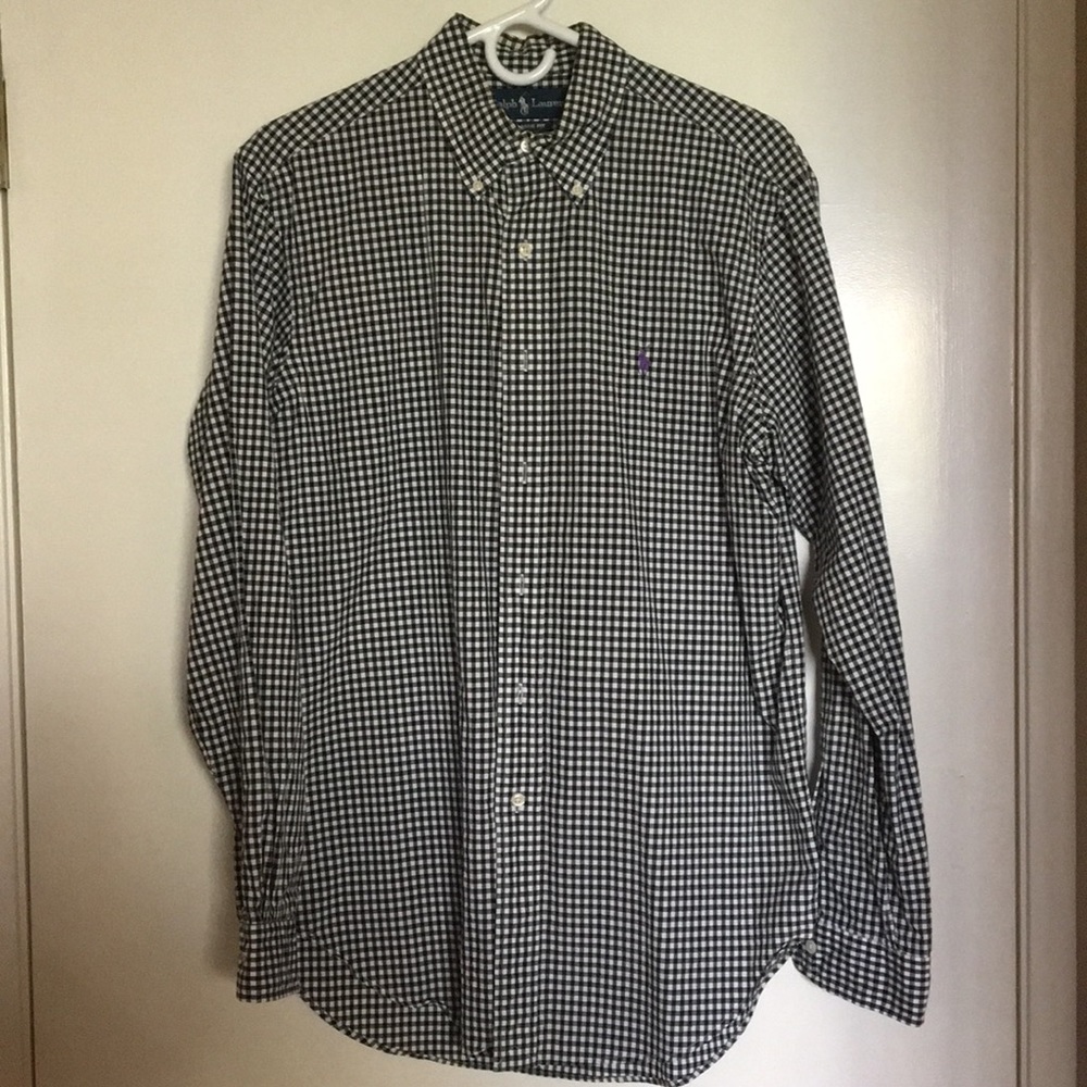 Ralph Lauren black and white checker button up